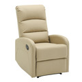 Dormi Contemporary Recliner Chair in Beige Faux Leather — product view