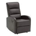 Dormi Contemporary Recliner Chair in Brown Faux Leather — product view