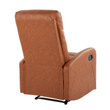 Dormi accent chairs & seating in Camel PU, back and side view, featuring tufted upholstery