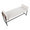 Kari bench in Black Metal, Brown Wood, Cream Fabric, top view, featuring metal design and wood design