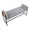 Kari 18" Farmhouse Bench with Black Metal, Brown Wood and Light Grey Fabric — lifestyle photo 1