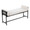 Kari 18" Farmhouse Bench with Black Metal, Grey Wood and Cream Fabric — product view