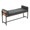 Kari bench in Black Metal, Brown Wood, Black PU, product view, featuring faux leather design and leather design