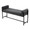 Kari bench in Black Metal, Grey Wood, Black PU, back and side view, featuring faux leather design and leather design