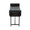 Kari bench in Black Metal, Grey Wood, Black PU, side view, featuring faux leather design and leather design