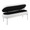 Chloe bench in Chrome, White PU, product view, featuring faux leather design and leather design