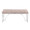 Constellation Contemporary Bench in Silver Metal and Beige Leopard Fabric — front view