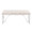 Constellation bench in Silver Metal, Grey Leopard Fabric, front view, featuring metal design and fabric design