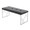 Constellation bench in Silver Metal, Black PU, back and side view, featuring faux leather design and leather design