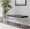 Constellation bench in Silver Metal, Black PU, featuring faux leather design and leather design