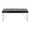 Constellation bench in Silver Metal, Black PU, front view, featuring faux leather design and leather design