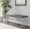 Constellation bench in Silver Metal, Grey PU, featuring faux leather design and leather design