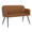 Daniella Industrial High Back Bench in Black Steel and Camel Faux Leather — back view (photo 1)