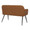 Daniella Industrial High Back Bench in Black Steel and Camel Faux Leather — rear three-quarter view
