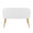 Daniella bench in Gold Steel, White PU, back view, featuring armrests