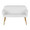 Daniella Contemporary High Back Bench in Gold Steel and White Faux Leather — front view