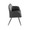 Daniella Contemporary High Back Bench in Black Steel and Black Faux Leather — side view