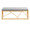 Folia bench in Gold Steel, Grey Velvet, back view, featuring velvet design and metal design