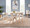 Folia bench in Natural Wood, Cream Fabric, featuring upholstered seat and wood frame