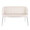 Fran Glam Bench in Chrome Metal and Cream Velvet — front view