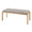 Fuji Contemporary Bench in Gold Metal and Beige Leopard Fabric — rear three-quarter view