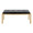 Fuji bench in Gold Metal, Black PU, front view, featuring faux leather design and leather design