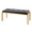 Fuji Contemporary Bench in Gold Metal and Black Faux Leather — rear three-quarter view