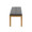 Fuji Contemporary Bench in Gold Metal and Grey Faux Leather — side view