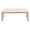 Fuji Contemporary Bench in Gold Metal and White Faux Leather — front view