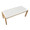 Fuji Contemporary Bench in Gold Metal and White Faux Leather — lifestyle photo 1