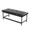 Fuji bench in Black Metal, Black PU, back and side view, featuring faux leather design and leather design