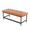 Fuji bench in Black Metal, Camel PU, back and side view, featuring faux leather design and leather design