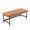 Fuji bench in Black Metal, Camel PU, product view, featuring faux leather design and leather design