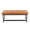 Fuji bench in Black Metal, Camel PU, back view, featuring faux leather design and leather design