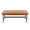Fuji bench in Black Metal, Camel PU, front view, featuring faux leather design and leather design