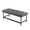Fuji bench in Black Metal, Grey PU, back and side view, featuring faux leather design and leather design