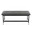 Fuji bench in Black Metal, Grey PU, back view, featuring faux leather design and leather design