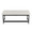 Fuji bench in Black Metal, White PU, back view, featuring faux leather design and leather design