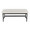 Fuji bench in Black Metal, White PU, front view, featuring faux leather design and leather design