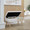 Storage Contemporary Bench in Natural Wood and Beige Fabric — lifestyle photo 4