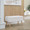 Storage Contemporary Bench in Natural Wood and Beige Fabric — lifestyle photo 5