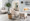 Storage Contemporary Bench in Natural Wood and Beige Fabric — lifestyle photo 8