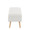 Storage Contemporary Bench in Natural Wood and Cream Fabric — side view