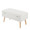Storage Contemporary Bench in Natural Wood and Cream Fabric — rear three-quarter view