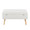 Storage Contemporary Bench in Natural Wood and Cream Fabric — back view