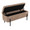 Daniella bench in Black Steel, Brown Fabric, close-up detail, featuring metal design and fabric design