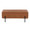 Daniella bench in Black Steel, Camel PU, front view, featuring faux leather design and leather design