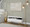 Midas bench in Gold Steel, White Velvet, featuring tufted upholstery