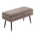 Neapolitan Contemporary Storage Bench in Black Metal and Brown Fabric — product view