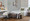 Neapolitan Contemporary Storage Bench in Black Metal and Brown Fabric — lifestyle photo 4